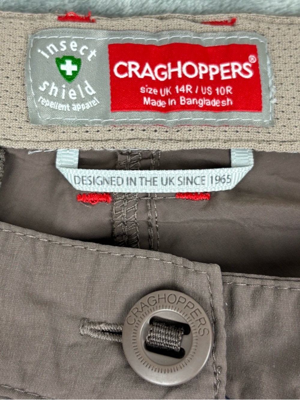 Craghoppers Pants Womens 10 Brown Nat Geo Insect Shield Convertible Hiking - Picture 3 of 14